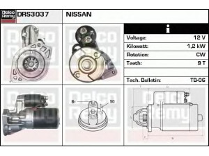 DELCO REMY DRS3037 starteris 
 Elektros įranga -> Starterio sistema -> Starteris
23300-11M00, 23300-11M01, 23300-11M02