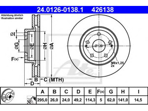 ATE 24.0126-0138.1 stabdžių diskas 
 Dviratė transporto priemonės -> Stabdžių sistema -> Stabdžių diskai / priedai
43512-05080, 43512-0F010
