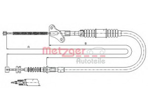 METZGER 17.2723 trosas, stovėjimo stabdys 
 Stabdžių sistema -> Valdymo svirtys/trosai
522427, 91152689