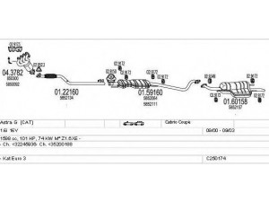 MTS C250174005294 išmetimo sistema 
 Išmetimo sistema -> Išmetimo sistema, visa