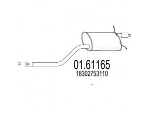 MTS 01.61165 galinis duslintuvas 
 Išmetimo sistema -> Duslintuvas
18302753110