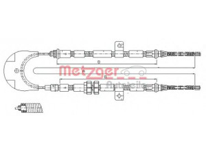 METZGER 11.5443 trosas, stovėjimo stabdys 
 Stabdžių sistema -> Valdymo svirtys/trosai
6723389