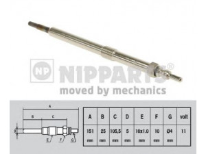 NIPPARTS N5711031 kaitinimo žvakė 
 Kibirkšties / kaitinamasis uždegimas -> Kaitinimo kaištis
11065-00Q0A