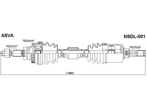 ASVA NSDL-001 kardaninis velenas 
 Ratų pavara -> Kardaninis velenas