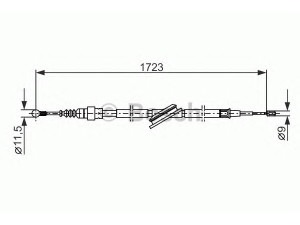 BOSCH 1 987 477 686 trosas, stovėjimo stabdys 
 Stabdžių sistema -> Valdymo svirtys/trosai
1J0 609 721 R, 1J0 609 721 R, 1J0 609 721 AR