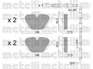 METELLI 22-0920-0K stabdžių trinkelių rinkinys, diskinis stabdys 
 Techninės priežiūros dalys -> Papildomas remontas