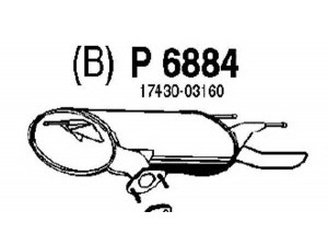 FENNO P6884 galinis duslintuvas 
 Išmetimo sistema -> Duslintuvas
17430-03160