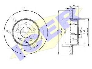 ICER 78BD6380-2 stabdžių diskas 
 Dviratė transporto priemonės -> Stabdžių sistema -> Stabdžių diskai / priedai
638 421 01 12