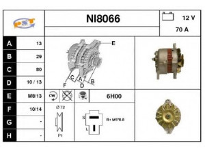 SNRA NI8066 kintamosios srovės generatorius 
 Elektros įranga -> Kint. sr. generatorius/dalys -> Kintamosios srovės generatorius
A3T02972, A3T40472, 2310001N06