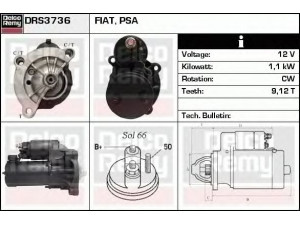 DELCO REMY DRS3736 starteris 
 Elektros įranga -> Starterio sistema -> Starteris
M0T82081, M0T82081ZE, M0T85381