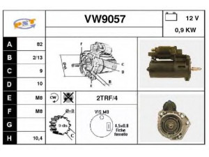SNRA VW9057 starteris 
 Elektros įranga -> Starterio sistema -> Starteris
036911023Q, 036911023QX, 085911023B