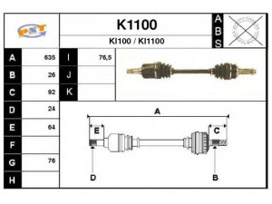 SNRA K1100 kardaninis velenas 
 Ratų pavara -> Kardaninis velenas