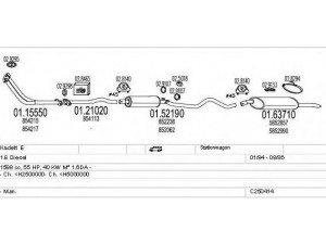 MTS C250414005154 išmetimo sistema 
 Išmetimo sistema -> Išmetimo sistema, visa