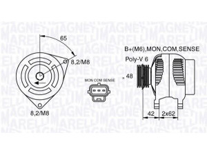 MAGNETI MARELLI 063377409010 kintamosios srovės generatorius 
 Elektros įranga -> Kint. sr. generatorius/dalys -> Kintamosios srovės generatorius
98AB10300BC, 98AB10300DC, 98AB10300DD