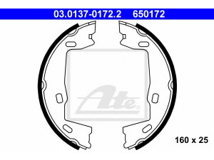 ATE 03.0137-0172.2 stabdžių trinkelių komplektas, stovėjimo stabdis 
 Stabdžių sistema -> Rankinis stabdys
16 05 686, 16 05 764, 16 05 897