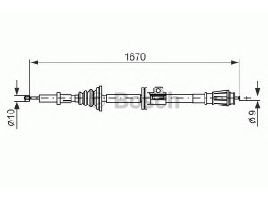 BOSCH 1 987 477 357 trosas, stovėjimo stabdys 
 Stabdžių sistema -> Valdymo svirtys/trosai