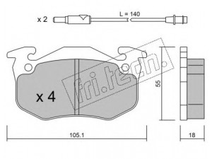 fri.tech. 038.1 stabdžių trinkelių rinkinys, diskinis stabdys 
 Techninės priežiūros dalys -> Papildomas remontas
4448.82
