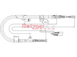 METZGER 17.0113 trosas, stovėjimo stabdys 
 Stabdžių sistema -> Valdymo svirtys/trosai
36530-0M810, 36530-0N600
