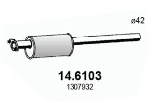 ASSO 14.6103 vidurinis duslintuvas 
 Išmetimo sistema -> Duslintuvas
1306077, 1307932, 30681933, 1306077
