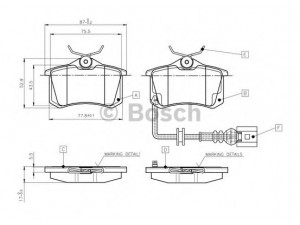 BOSCH 0 986 TB2 141 stabdžių trinkelių rinkinys, diskinis stabdys 
 Techninės priežiūros dalys -> Papildomas remontas
1K0 698 451 A, 6Q0698451, YM2J2M008AA