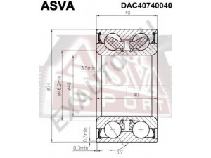 ASVA DAC40740040 rato guolis 
 Ašies montavimas/vairavimo mechanizmas/ratai -> Rato stebulė/montavimas -> Rato guolis