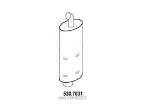 ASSO 530.7031 vidurinis / galinis duslintuvas 
 Išmetimo sistema -> Duslintuvas
9484900201