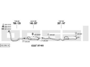BOSAL 032.096.16 išmetimo sistema 
 Išmetimo sistema -> Išmetimo sistema, visa