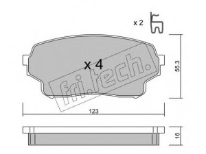 fri.tech. 781.0 stabdžių trinkelių rinkinys, diskinis stabdys 
 Techninės priežiūros dalys -> Papildomas remontas
55200-50J01, 55200-50J02, 55200-50J02000
