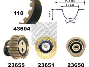 MAPCO 23605 paskirstymo diržo komplektas 
 Techninės priežiūros dalys -> Papildomas remontas