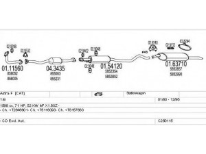 MTS C250115005229 išmetimo sistema 
 Išmetimo sistema -> Išmetimo sistema, visa