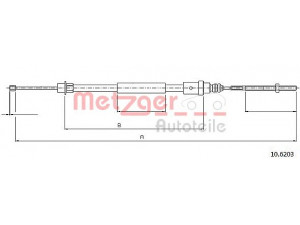 METZGER 10.6203 trosas, stovėjimo stabdys 
 Stabdžių sistema -> Valdymo svirtys/trosai
4745.H3, 9616427180