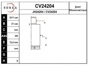 EAI CV24204K jungčių komplektas, kardaninis velenas