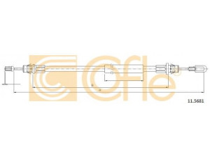 COFLE 11.5681 trosas, stovėjimo stabdys 
 Stabdžių sistema -> Valdymo svirtys/trosai
1488312, 1518017, 8C1V2A635BB