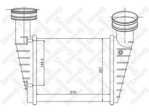STELLOX 10-40158-SX tarpinis suslėgto oro aušintuvas, kompresorius 
 Variklis -> Oro tiekimas -> Įkrovos agregatas (turbo/superįkrova) -> Tarpinis suslėgto oro aušintuvas
3B0 145 805 D, 8D0 145 805 C