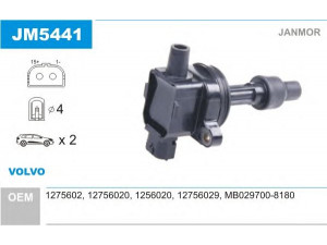 JANMOR JM5441 ritė, uždegimas 
 Kibirkšties / kaitinamasis uždegimas -> Uždegimo ritė
12847, 1275602, 1275602-0, 1275602-9