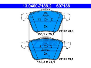 ATE 13.0460-7188.2 stabdžių trinkelių rinkinys, diskinis stabdys 
 Techninės priežiūros dalys -> Papildomas remontas
274331, 31262705
