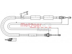 METZGER 17.0684 trosas, stovėjimo stabdys 
 Stabdžių sistema -> Valdymo svirtys/trosai
3N612A603BR, BP4K44410L