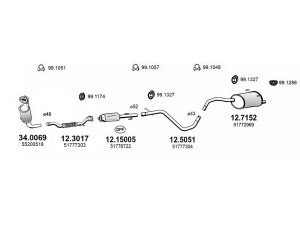 ASSO ART3320 išmetimo sistema 
 Išmetimo sistema -> Išmetimo sistema, visa