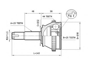 STATIM C.162 jungčių komplektas, kardaninis velenas 
 Ratų pavara -> Sujungimai/komplektas
46307034