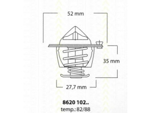 TRISCAN 8620 10282 termostatas, aušinimo skystis 
 Aušinimo sistema -> Termostatas/tarpiklis -> Thermostat
16341-87788-000, 90048-33047, 90048-33047-000