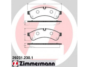 ZIMMERMANN 29231.230.1 stabdžių trinkelių rinkinys, diskinis stabdys 
 Techninės priežiūros dalys -> Papildomas remontas
425 55 633