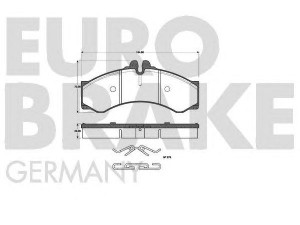 EUROBRAKE 5502223332 stabdžių trinkelių rinkinys, diskinis stabdys 
 Techninės priežiūros dalys -> Papildomas remontas
0024204120, 0024204220, 0034201720