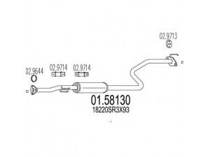 MTS 01.58130 vidurinis duslintuvas 
 Išmetimo sistema -> Duslintuvas
18220SR3X93