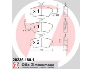 ZIMMERMANN 20236.180.1 stabdžių trinkelių rinkinys, diskinis stabdys 
 Techninės priežiūros dalys -> Papildomas remontas
6025 170 170, 6025 171 456