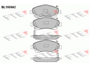 FTE BL1959A2 stabdžių trinkelių rinkinys, diskinis stabdys 
 Techninės priežiūros dalys -> Papildomas remontas
04465-05130, 04465-05131, 04465-05170