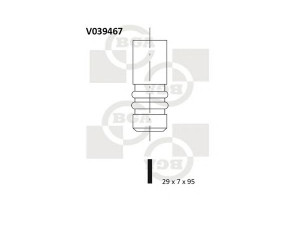 BGA V039467 išleidimo vožtuvas 
 Variklis -> Variklio uždegimo laiko reguliavimo kontrolė -> Vožtuvų eilė -> Vožtuvai/dalys
032109611G