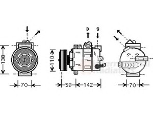 VAN WEZEL 5800K266 kompresorius, oro kondicionierius 
 Oro kondicionavimas -> Kompresorius/dalys
1K0820803P, 1K0820859S