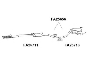 VENEPORTE FA25656 galinis duslintuvas 
 Išmetimo sistema -> Duslintuvas
55187486, 55194858