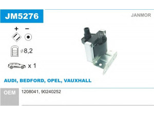 JANMOR JM5276 ritė, uždegimas 
 Kibirkšties / kaitinamasis uždegimas -> Uždegimo ritė
1208041, 90240252