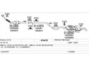 MTS C320062025885 išmetimo sistema 
 Išmetimo sistema -> Išmetimo sistema, visa